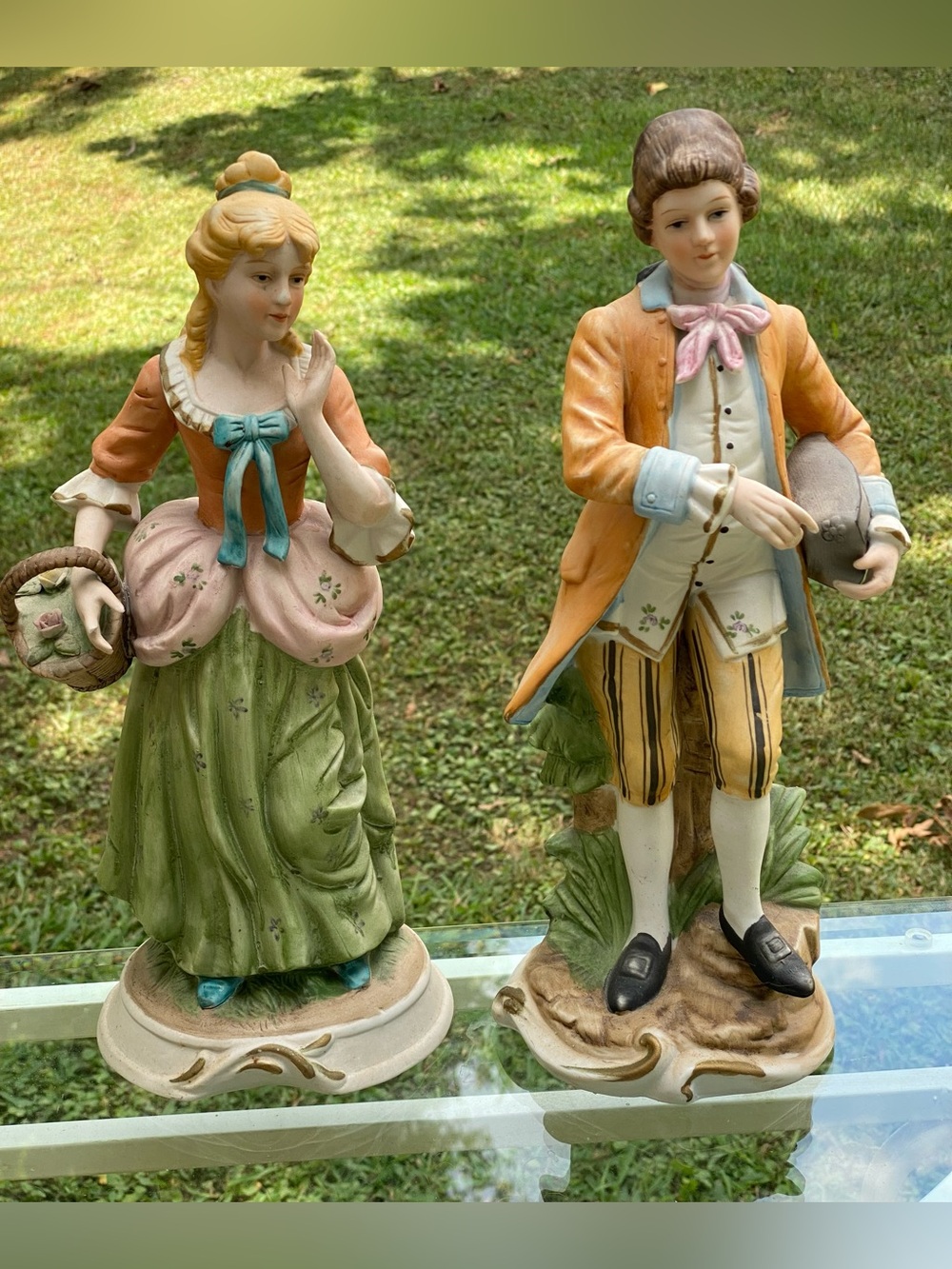 Vintage ceramic Victorian Couple Figurines